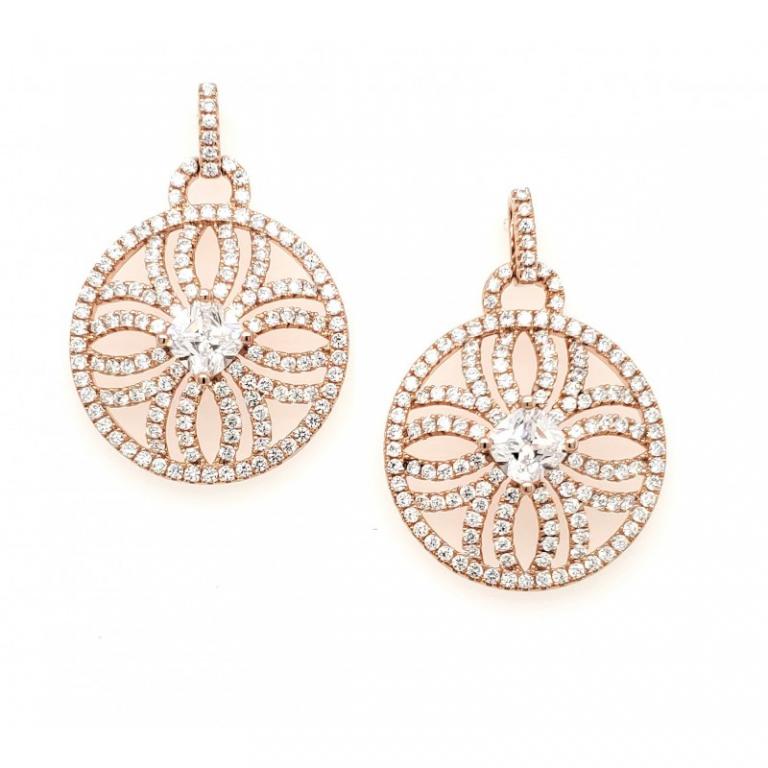 MICRO PAVE 925 STERLING SILVER DANGLE EARRING RHODIUM PLATING WITH CUBIC ZIRCONIA